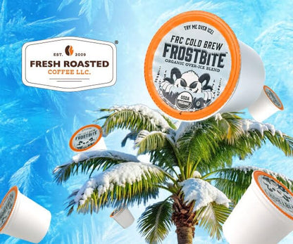 FRC Organic Frostbite Cold Brew Pods | Mold & Myco 3rd Party Tested, USDA, Kosher | Med Roast, 24 Pods for Kcup Brewers