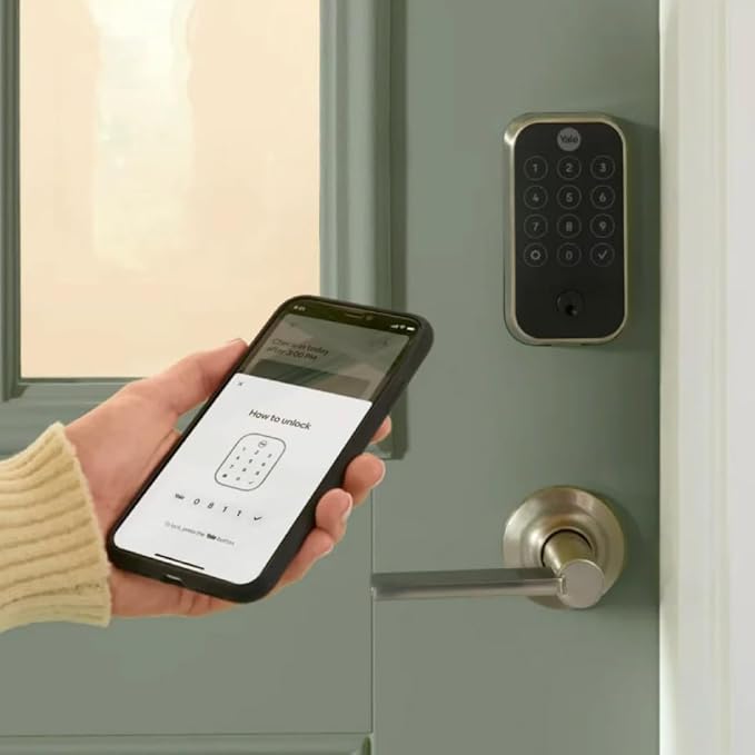 Yale Assure Lock 2 Touch Deadbolt, Satin Nickel Keyed Smart Entry Door Lock with Wi-Fi Connected Touchscreen Keypad and Fingerprint Scanner for Vacation Rental Hosts, YRD420-F-CB1-619