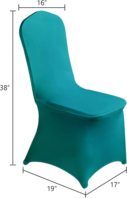 SUPERO Waterproof Spandex Chair Cover 12PCS, Stretch Dining Chair Covers, Polyester Outdoor Chair Covers, Protector Stretch Chair Cover for Party Universal, Banquet, Wedding Event, Hotel(Turquoise)