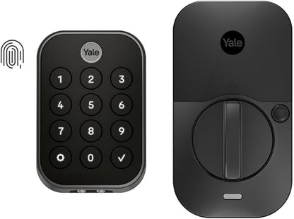 Yale Assure Lock 2 Touch Deadbolt, Black Suede Key-Free Smart Entry Door Lock with Bluetooth Connected Keypad and Fingerprint Scanner for Code Entry (No Wi-Fi), YRD430-F-BLE-BSP