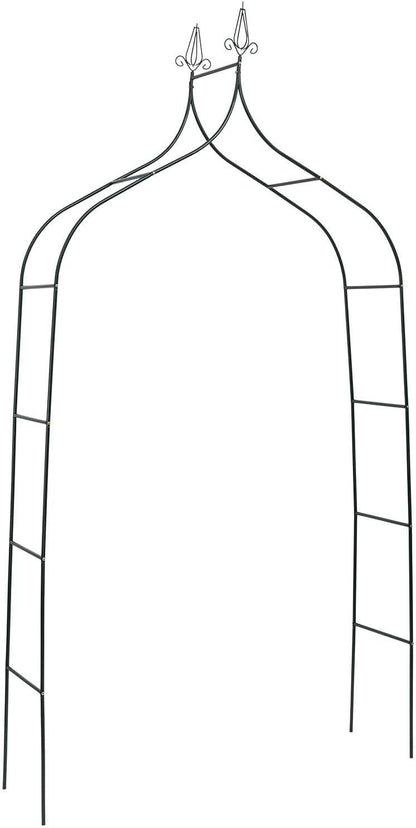 DOEWORKS Wedding Arch Stand, Party Show Backdrop Arch Frame, Garden Metal Arbor, 8'4'' High x 4'7'' Wide, Dark Green.