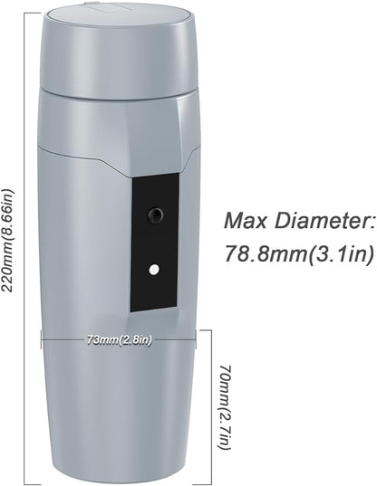 Portable Electric Kettle Boiler, Small Electric Travel Kettle, 300W Fast Water Heater, Mini Electric Tea Coffee Mug for Hotels/Offices/RVs, Automatic Shut-Off & Restart, Elegant Gray