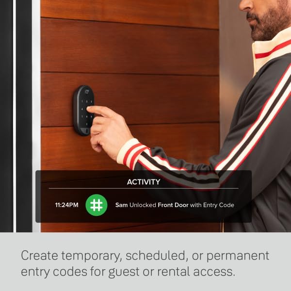 Yale Approach™ Lock Deadbolt, Black Suede Key-Free Smart Entry Door Lock with Wi-Fi Connected Touchscreen Keypad and Biometric Fingerprint Scanner for Code Entry, B-YRR110-F-WF1-N-BSP