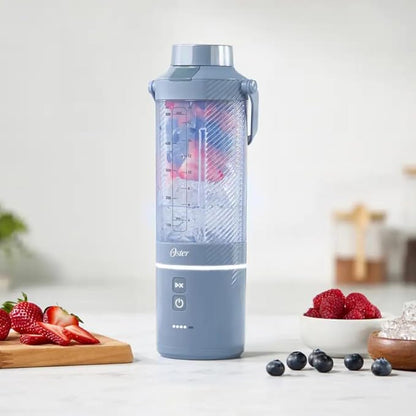 Oster – GoMax 20oz Portable Blender, Anti-Jam Reversible Blade, Detachable Travel Cup - Blue