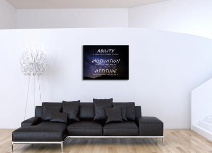 Inspirational Canvas Wall Art Ability Motivation Attitude Painting Picture Motivational Positive Quotes Modern Inspiring Posters Prints Artwork Home Classroom Office Wall Decor Framed [30''Wx 40''H]