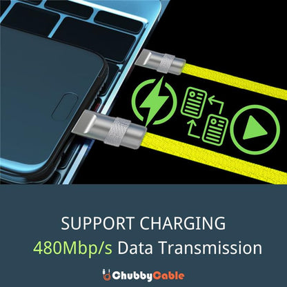 chubbycable Colorblock Chubby - Spring Braided Silicone Charge Cable Coiled USB C Cable Fast Charging Type C Charger Cord for Car, Light Blue+White, USB-A to Type-C, 2.29FT-3.6FT