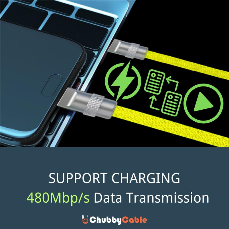 chubbycable Colorblock Chubby - Spring Braided Silicone Charge Cable Coiled USB C Cable Fast Charging Type C Charger Cord for Car, Purple+Green, USB-A to Type-C, 2.29FT-3.6FT