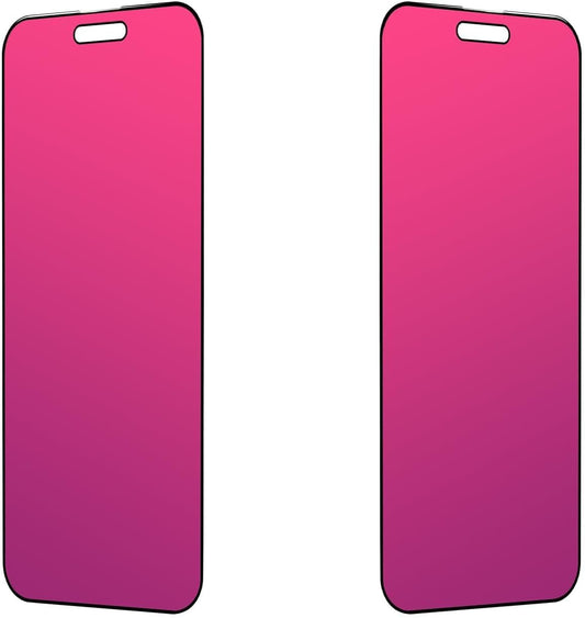 EGKimBa Privacy Screen Protector compatible with iPhone 15 Pro Max, 2 Packs, 6.7 inch Gradient Colorful Electroplated Anti-Spy Anti-Blue Light Easy Installation Tempered Glass