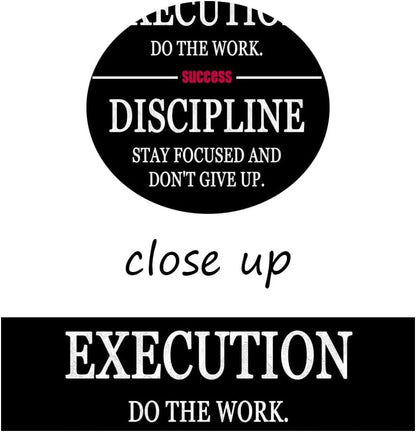 Formula for Success is VISION EXECUTION DISCIPLINE Inspirational Wall Decor Printed Canvas Poster Motivational Wall Art for Company Office Bedroom Living Room Framed Ready to Hang [18" W X 24" H]