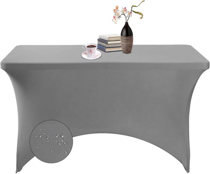 Spandex 4ft Waterproof Table Cover for Party,Wedding, Banquet, and Events(Gary)