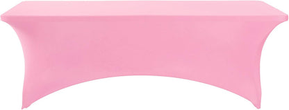 2Pack Spandex Table Cover for 6Ft or 4fT or 8ft Table Universal Fitted Stretch Tablecloth for Party, Banquet, Wedding and Events-Pink