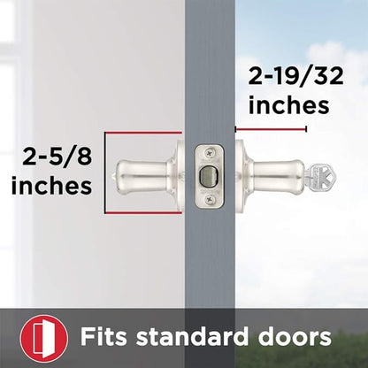 Kwikset Tustin Entry Door Handle with Lock and Key, Secure Keyed Reversible Lever Exterior, For Front Entrance and Bedrooms, Venetian Bronze, Pick Resistant Smartkey Rekey Security and Microban