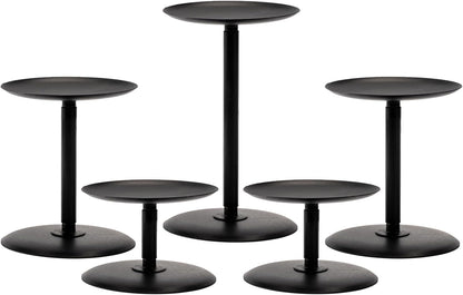 Homemory Holloween Candle Holders for Pillar Candles Set of 5 (Black)