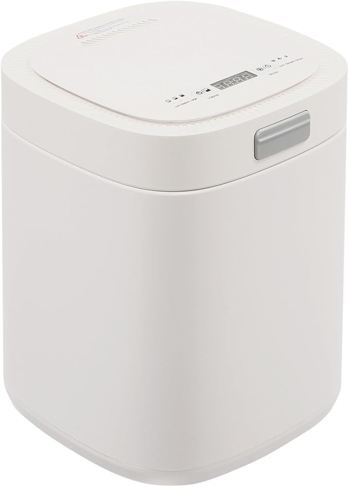 2.5L/0.66gal Electric Composting Machine, Three Working Modes Kitchen Composter with Lid and Removable Bucket, Composting Machine for Apartment Kitchen Countertop, White