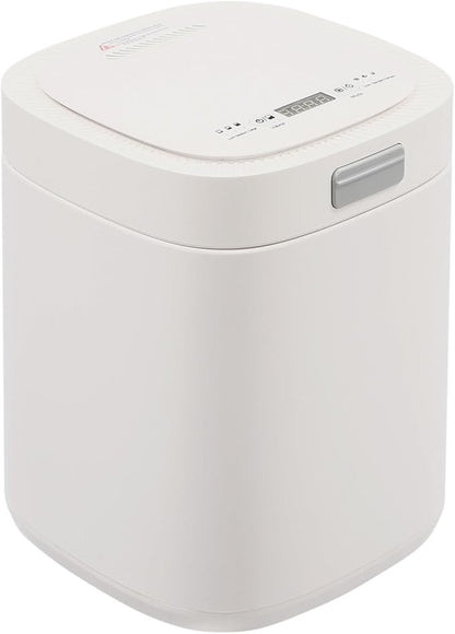 2.5L/0.66gal Electric Composting Machine, Three Working Modes Kitchen Composter with Lid and Removable Bucket, Composting Machine for Apartment Kitchen Countertop, White