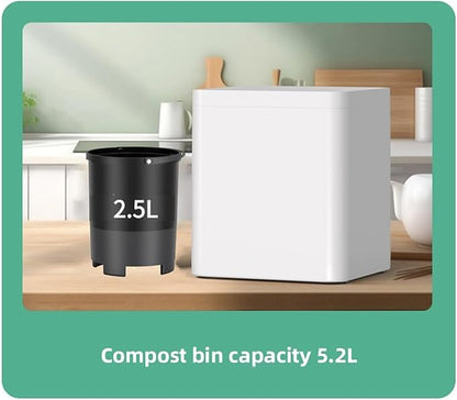 Kitchen Composter 2.5l, Smart Electric Composter for Kitchen, Compost Machine for Countertop, Skylights Always View, Low Speed Grinding, Turn Food Waste Into Fertilizer