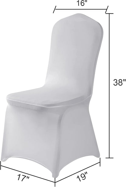 Spandex Chair Cover,25PCS,Chair Covers,Living Room Chair Covers,Removable Chair Cover Washable Protector Stretch Chair Cover for Party, Banquet,Wedding Event,Hotel(Sliver)