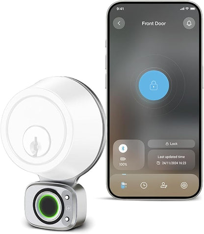 Lockly Access Touch, 3D Biometric Fingerprint Sensor, Retrofit Smart Lock, Turn Any Deadbolt Into a Smart Lock (Satin Nickel)