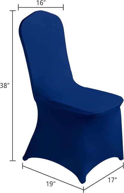 Waterproof Spandex Chair Cover 25PCS, Stretch Dining Chair Covers, Polyester Outdoor Chair Covers, Protector Stretch Chair Cover for Party Universal, Banquet, Wedding Event, Hotel(Classic Blue)