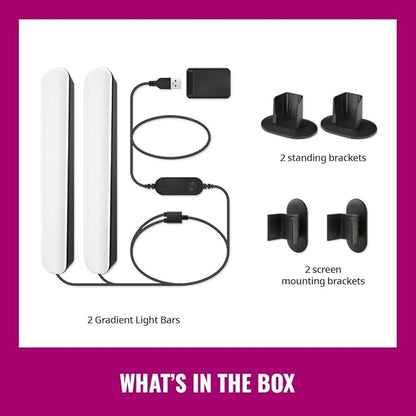 WiZ Connected Gradient Light Bars, RGBIC, Display Multiple Colors, 150 Lumens, Versatile Placement, Easy Setup, LED, Connect to Wi-Fi, Control with App/Voice