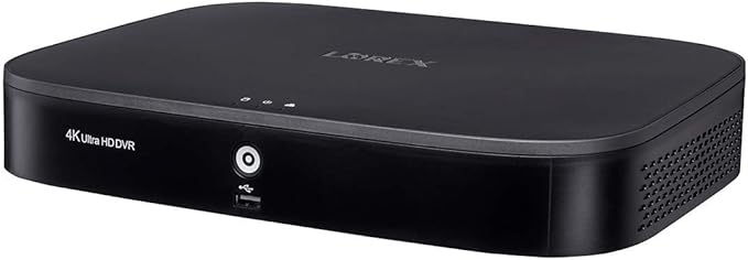 Lorex D841A82B Series 8 Channel 4K HD 2TB Analog HD Security System DVR with Advanced Motion Detection Technology and Smart Home Voice Control, Black