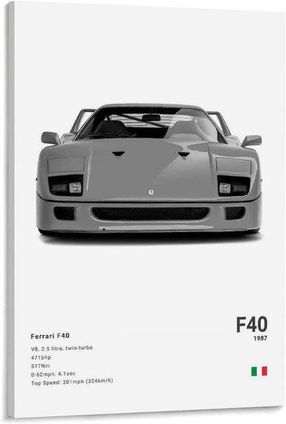 Farrari Car Posters For Walls Vintage Racing Car Canvas Prints For Home Decor Office Decor CFrame-style 20x30inch(50x75cm)