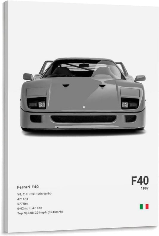 Farrari Car Posters For Walls Vintage Racing Car Canvas Prints For Home Decor Office Decor CFrame-style 20x30inch(50x75cm)