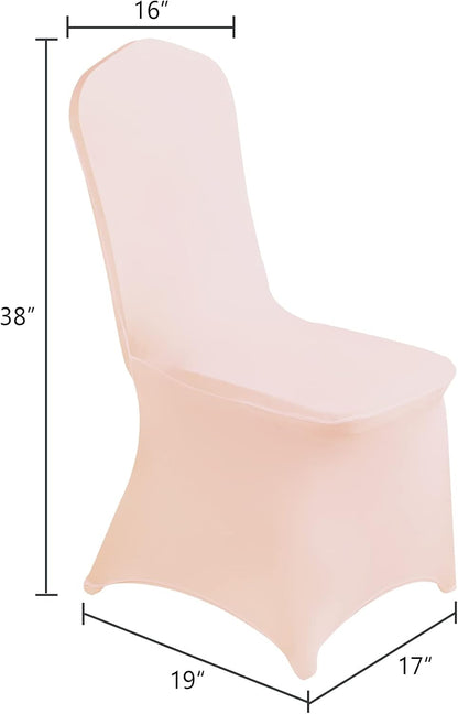 Waterproof Spandex Chair Cover 12PCS, Stretch Dining Chair Covers, Polyester Outdoor Chair Covers, Protector Stretch Chair Cover for Party Universal, Banquet, Wedding Event, Hotel(Blush Pink)