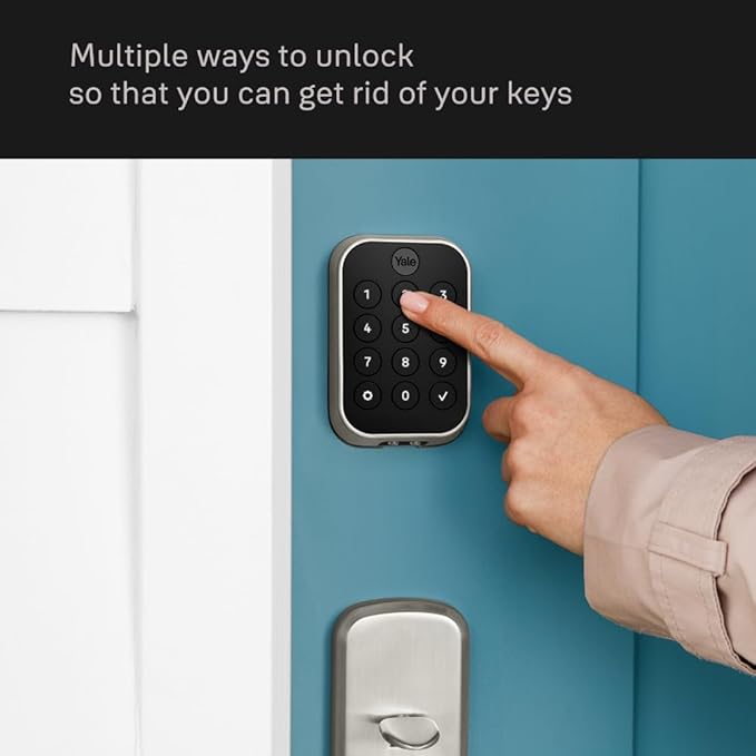Yale Assure Lock 2 Touch Deadbolt, Black Suede Key-Free Smart Entry Door Lock with Bluetooth Connected Keypad and Fingerprint Scanner for Code Entry (No Wi-Fi), YRD430-F-BLE-BSP