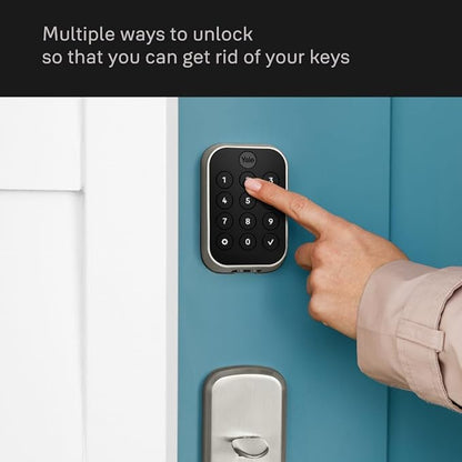 Yale Assure Lock 2 Touch Deadbolt, Black Suede Key-Free Smart Entry Door Lock with Bluetooth Connected Keypad and Fingerprint Scanner for Code Entry (No Wi-Fi), YRD430-F-BLE-BSP