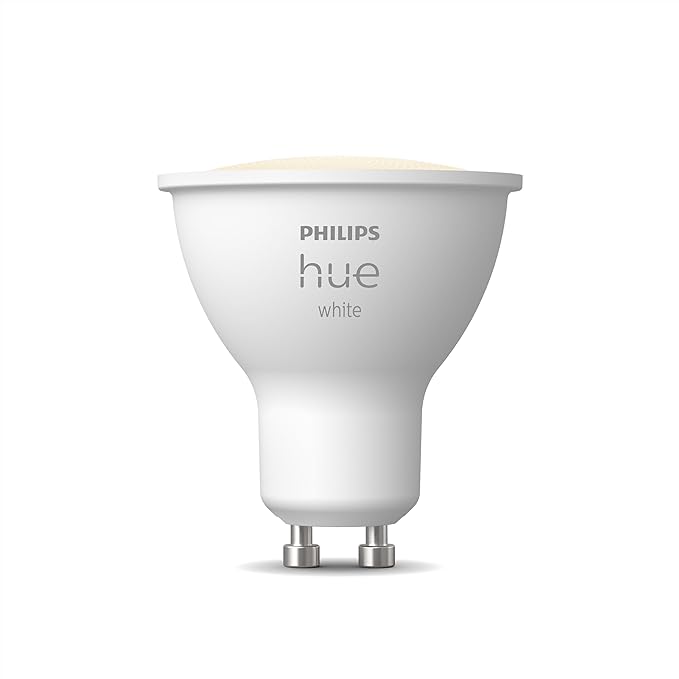 PHILIPS Hue Smart 60W GU10 LED Bulb, White Light, 2 Pack, 450LM, Indoor Light Bulbs, Control with Hue App, Compatible with Alexa, Google Assistant and Apple HomeKit