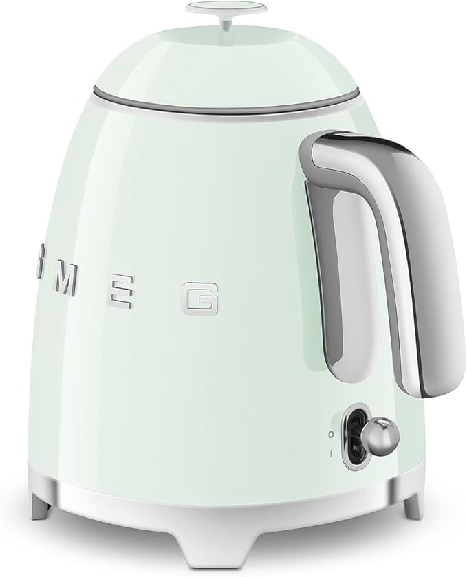 SMEG Mini 50's Retro Style 3 Cup Electric Kettle with Double Wall Anti Slip Base and Water Level Indicator (Pastel Green)