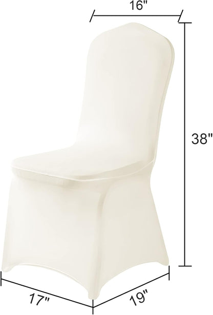 Spandex Chair Cover,25PCS,Chair Covers,Living Room Chair Covers,Removable Chair Cover Washable Protector Stretch Chair Cover for Party, Banquet,Wedding Event,Hotel(Ivory)