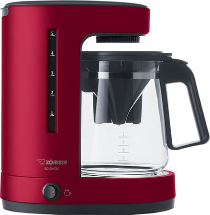 Zojirushi EC-DAC50RA ZUTTO Coffee Maker 5 Cups, Red, PFAS-free