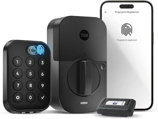 Yale Assure Lock 2 Touch Deadbolt, Black Suede Key-Free Smart Entry Door Lock with Z-Wave (ZW3) Connected Touchscreen Keypad for Code Entry and Remote Access, YRD430-F-ZW3-BSP