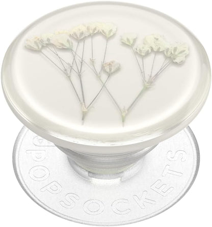 PopSockets: Phone Grip with Expanding Kickstand, Adhesive Grip - Pressed Flower Baby's Breath