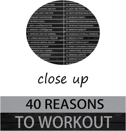 Inspirational Canvas Wall Art Painting Quote Office Wall Decor Pieces Success 40 Reasons to Workout Poster Positive Motivational Framed Artwork Prints Picture for Living Room School[12" W X 18" H]