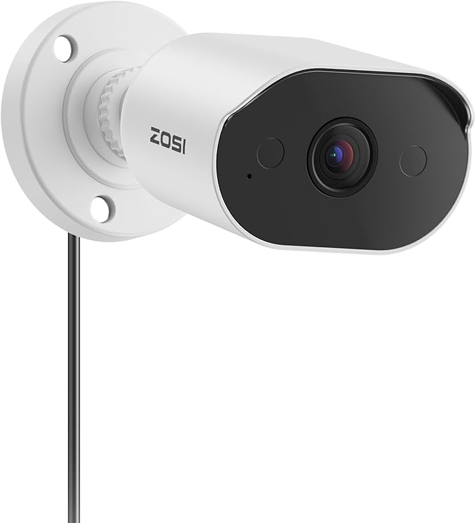 ZOSI 1080P HD Add On Camera, 2MP Indoor Outdoor Surveillance Home Security Camera with One-Way Audio, Night Vision, AI Human Vehicle Detection, IP66 Weatherproof, Only Work with ZOSI CCTV DVR