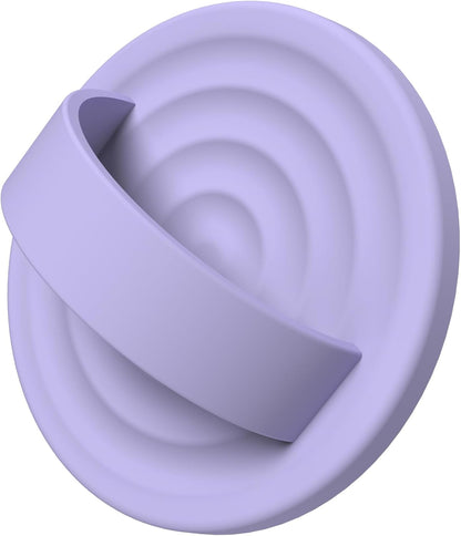 Magnetic Phone Ring Grip Holder, Silicone Finger Loop Grip, Compatible with MasSafe, Back of Phone for iPhone Pro Max/Plus/16/15/15/14/13/12 Series, Lilac Purple