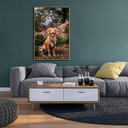NWT Custom Framed Canvas Prints with Your Photo for Pets, Personalized Canvas Wall Art for Living Room, Bedroom - 24x36 inches