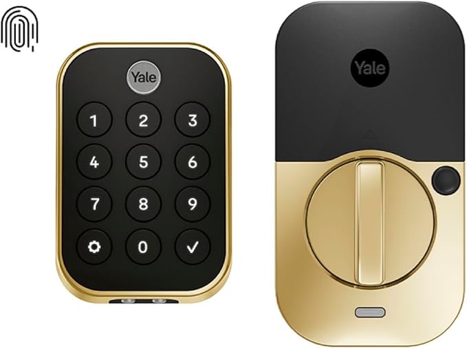 Yale Assure Lock 2 Touch Deadbolt, Lifetime Brass Key-Free Smart Lock with Wi-Fi Connected Keypad and Fingerprint Scanner for Code Entry and Remote Access, YRD430-F-WF1-P05