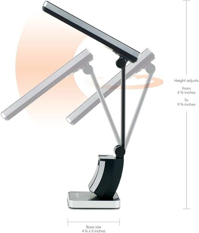 OttLite 13W Slimline Desk Lamp - Home, Office, Bedroom, or Reading (Black)