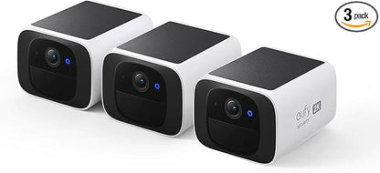 eufy Security S220 SoloCam 3-Cam Pack, Home Security System, Solar Security Camera Wireless Outdoor Camera, Always-On Power, 2K Resolution, 2.4 GHz Wi-Fi, No Monthly Fee