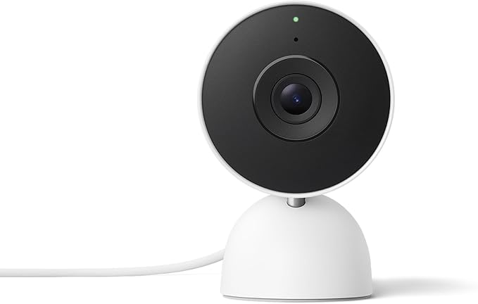 Google Nest Cam Indoor (Wired, 3rd Gen) - Security Camera with 2K Video and Gemini, Night Vision, 2-Way Audio, Works with Google Home - 2025 Model - Snow