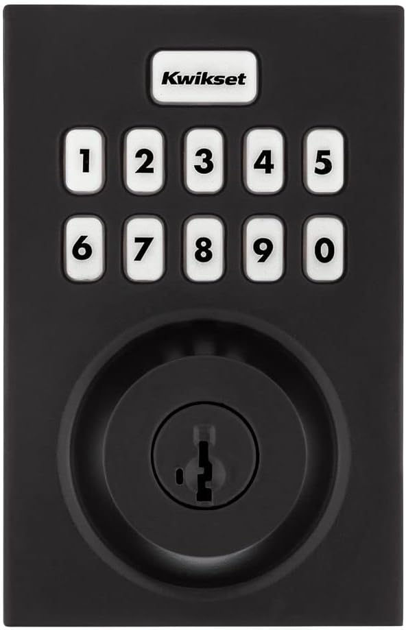 Kwikset Home Connect 620 Smart Lock Deadbolt with Z-Wave Technology, Works with Ring Alarm, Samsung Smartthings and More, Z-Wave Hub Required, Contemporary Design in Matte Black