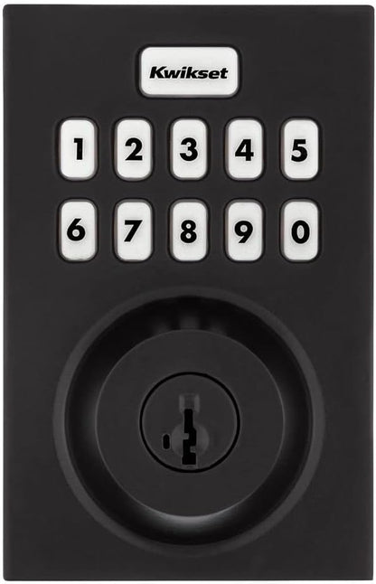 Kwikset Home Connect 620 Smart Lock Deadbolt with Z-Wave Technology, Works with Ring Alarm, Samsung Smartthings and More, Z-Wave Hub Required, Contemporary Design in Matte Black