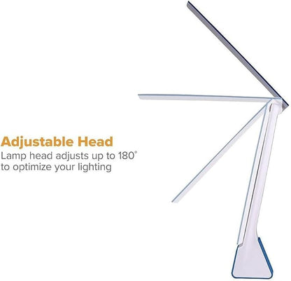 Bostitch Office Rechargable Battery Led Desk Lamp, 3 Color Temperatures, Flip Open, Blue (KT-VLED1810-BLUE)