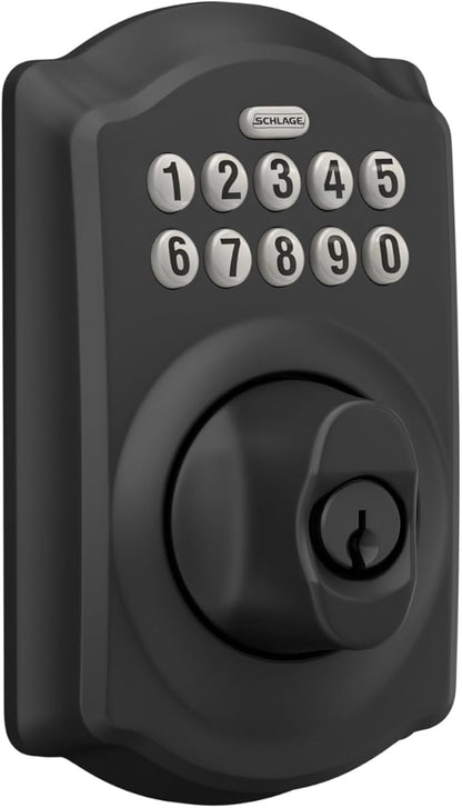 SCHLAGE BE365 CAM 622 Keypad Electronic Deadbolt, Matte Black