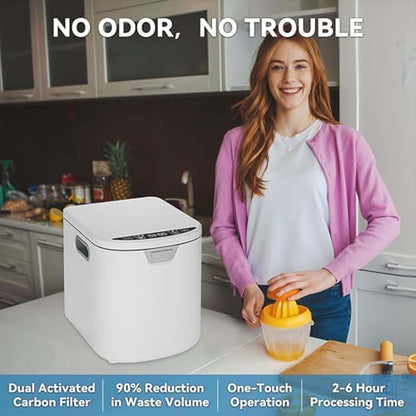 3.5L Smart Electric Composter for Kitchen, Auto-Cleaning & Odor-Free, LED Display, Low Noise, Turns Food Waste into Fertilizer, Indoor/Outdoor Use, Eco-Friendly Solution