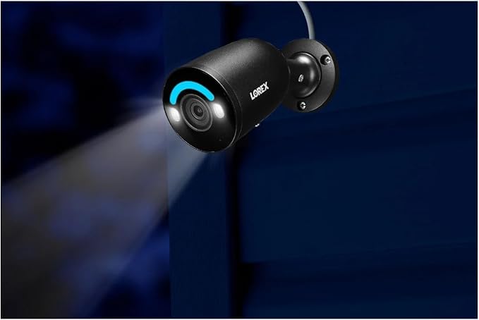 Lorex 4K 16 Camera Capable (8 Wired + 8 Wi-Fi) 2TB Wired NVR System with 4 Bullet Cameras with Smart Security Lighting